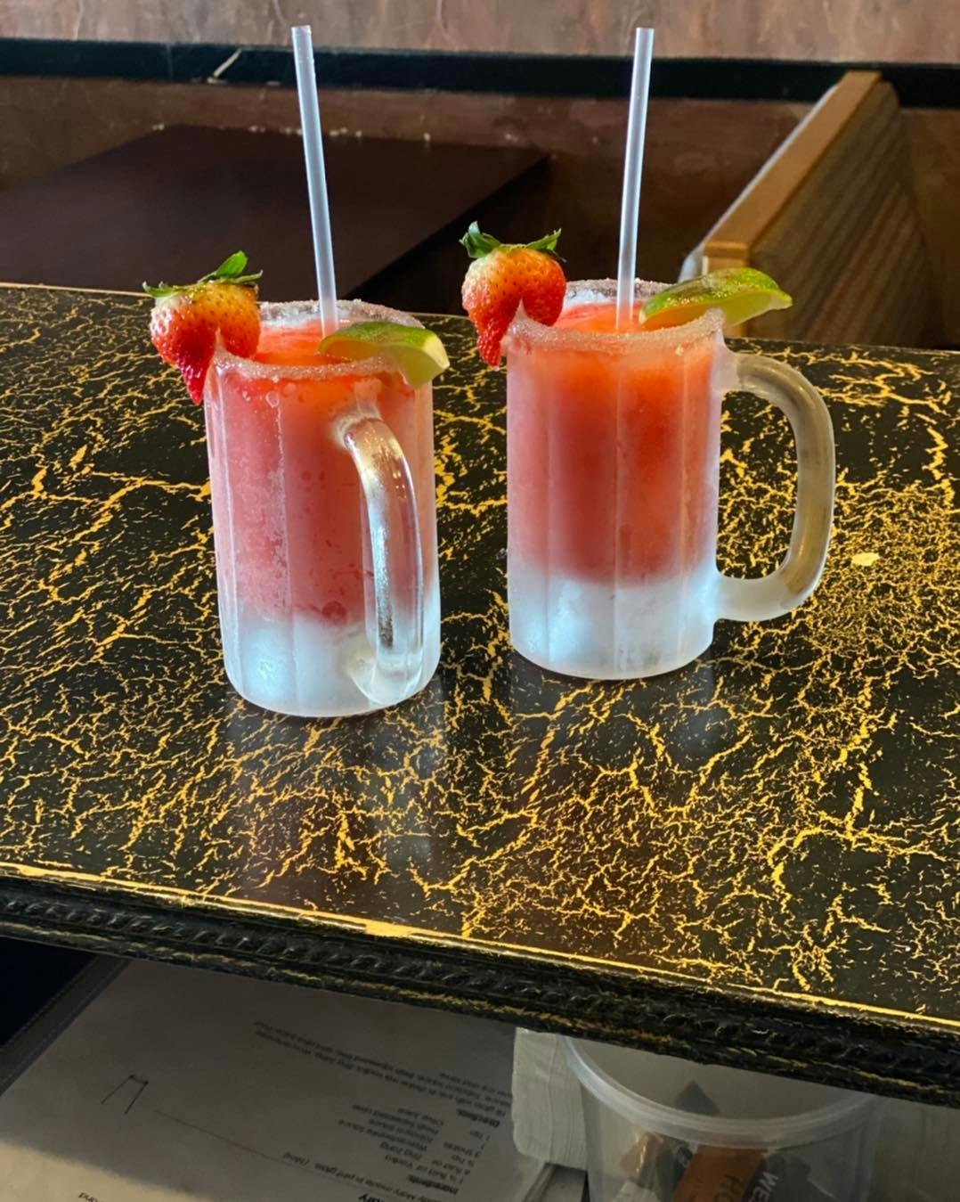 Two strawberry drink