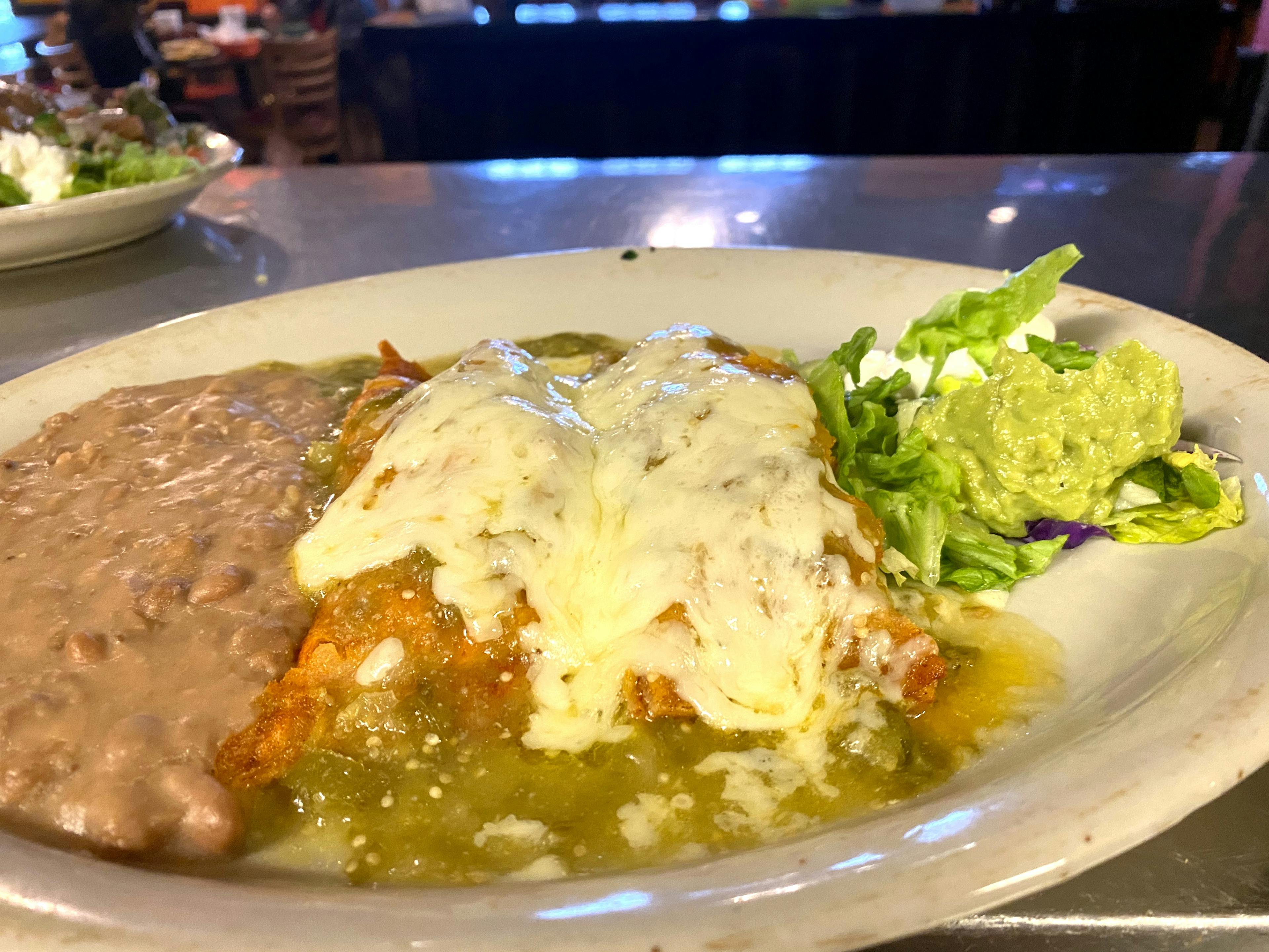 Enchiladas Verdes plate